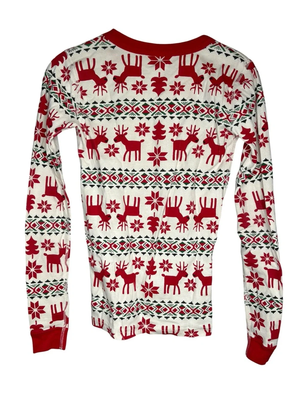 Hanna Andersson pajama set Christmas reindeer Red White kids size 14 fair isle